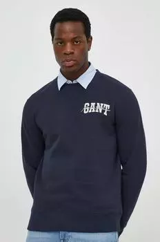 Хлопковая толстовка Gant, темно-синий