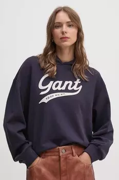 Хлопковая толстовка Gant, темно-синий