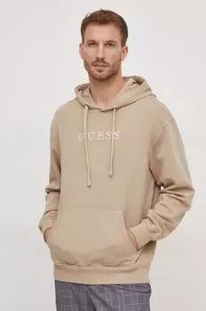 Хлопковая толстовка Guess, бежевый