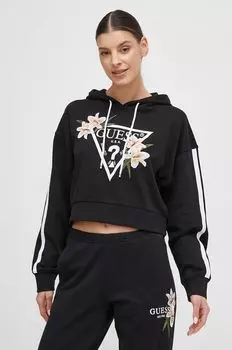 Хлопковая толстовка Guess, черный