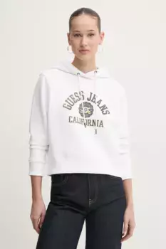 Хлопковая толстовка Guess Jeans, белый