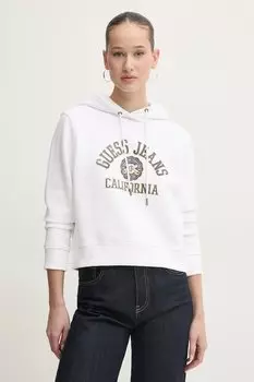 Хлопковая толстовка Guess Jeans, белый