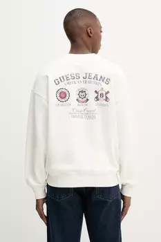 Хлопковая толстовка Guess Jeans, бежевый