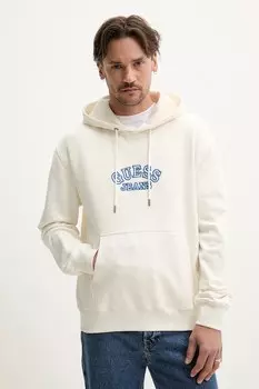 Хлопковая толстовка Guess Jeans, бежевый