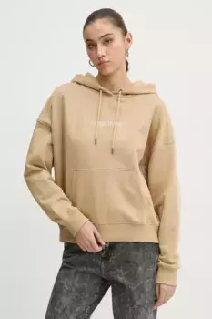 Хлопковая толстовка Guess Jeans, бежевый