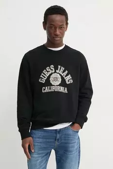 Хлопковая толстовка Guess Jeans, черный