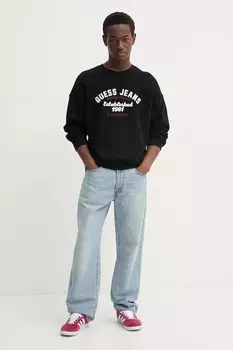 Хлопковая толстовка Guess Jeans, черный