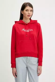 Хлопковая толстовка Guess Jeans, красный