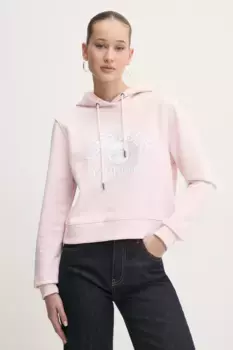 Хлопковая толстовка Guess Jeans, розовый