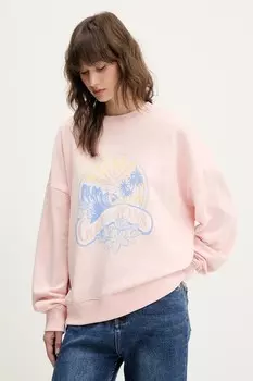 Хлопковая толстовка Guess Jeans, розовый