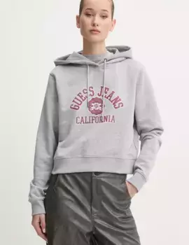 Хлопковая толстовка Guess Jeans, серый