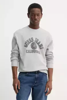 Хлопковая толстовка Guess Jeans, серый