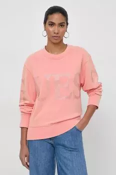 Хлопковая толстовка Guess, оранжевый
