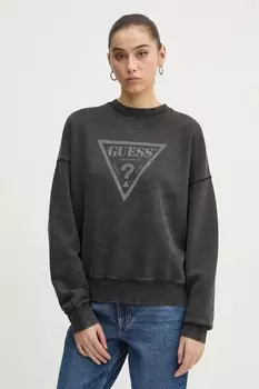 Хлопковая толстовка Guess Originals, черный
