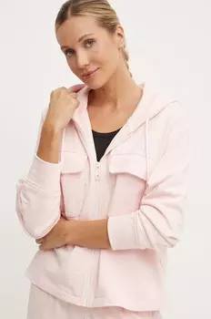 Хлопковая толстовка Guess RGINE, розовый