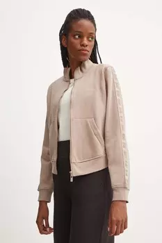 Хлопковая толстовка Guess STACIE, коричневый