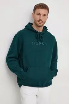 Хлопковая толстовка Guess, зеленый