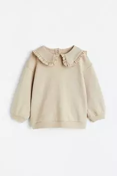 Хлопковая толстовка H&amp;M, бежевый