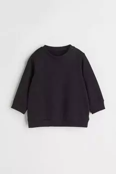 Хлопковая толстовка H&M, черный