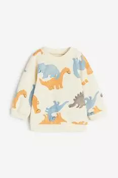 Хлопковая толстовка H&M, бежевый