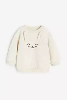 Хлопковая толстовка H&M, бежевый