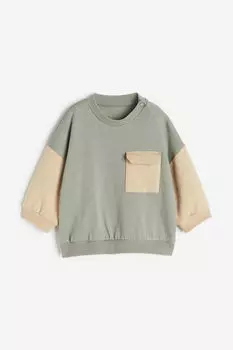 Хлопковая толстовка H&M, хаки
