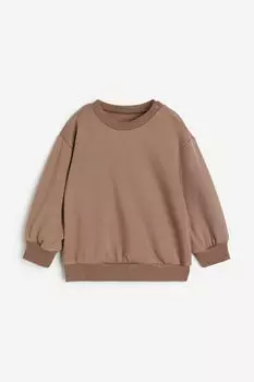 Хлопковая толстовка H&M, коричневый