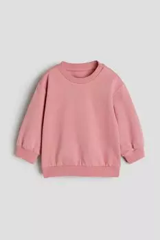 Хлопковая толстовка H&M, розовый