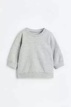 Хлопковая толстовка H&M, серый