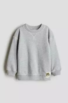 Хлопковая толстовка H&M, серый