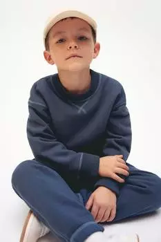 Хлопковая толстовка H&M, синий