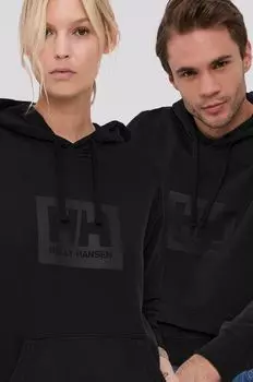 Хлопковая толстовка Helly Hansen, черный