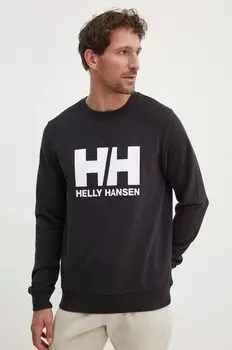 Хлопковая толстовка Helly Hansen, черный