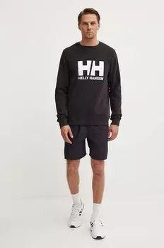 Хлопковая толстовка Helly Hansen, черный