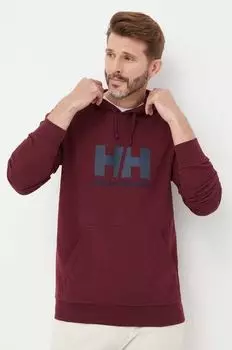 Хлопковая толстовка Helly Hansen, гранат
