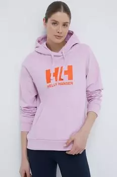 Хлопковая толстовка Helly Hansen, розовый