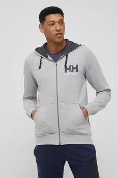 Хлопковая толстовка Helly Hansen, серый