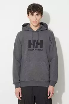 Хлопковая толстовка Helly Hansen, серый