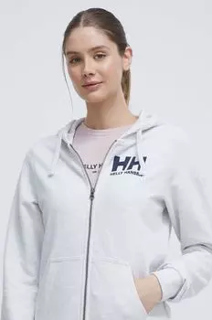 Хлопковая толстовка Helly Hansen, серый