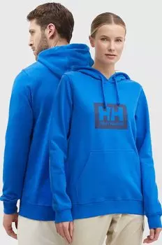 Хлопковая толстовка Helly Hansen, синий
