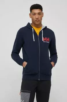 Хлопковая толстовка Helly Hansen, темно-синий