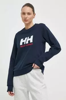 Хлопковая толстовка Helly Hansen, темно-синий
