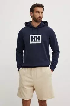 Хлопковая толстовка Helly Hansen, темно-синий