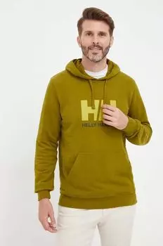 Хлопковая толстовка Helly Hansen, зеленый
