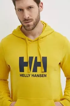 Хлопковая толстовка Helly Hansen, желтый