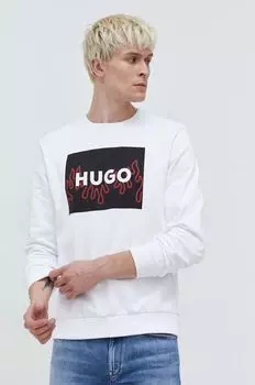 Хлопковая толстовка Hugo, белый