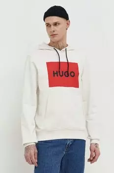 Хлопковая толстовка Hugo, бежевый