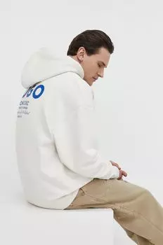 Хлопковая толстовка Hugo Blue, бежевый