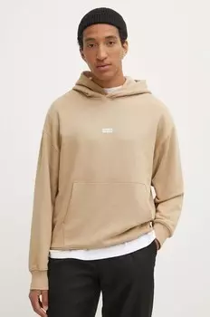 Хлопковая толстовка Hugo Blue, бежевый