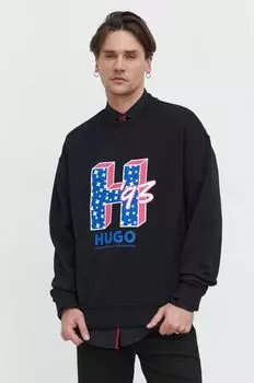 Хлопковая толстовка Hugo Blue, черный